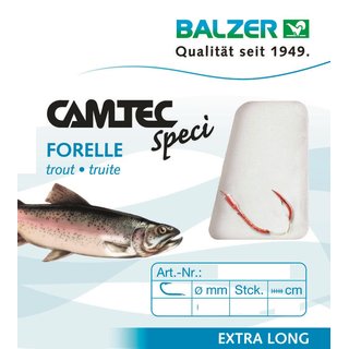 Balzer Camtec Forelle Rot Gr.12 0,16mm 200cm 10 Stück